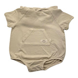Teddy E Minou Plain Romper Half Sleeve With Hood Beige For Newborn