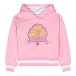 Monnalisa Felpa Tinta Unita con Cappuccio E Stampa Barbie per Bambina 19C637 ROSA MONNALISA 