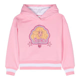 Monnalisa Felpa Tinta Unita con Cappuccio E Stampa Barbie per Bambina 19C637 ROSA MONNALISA 