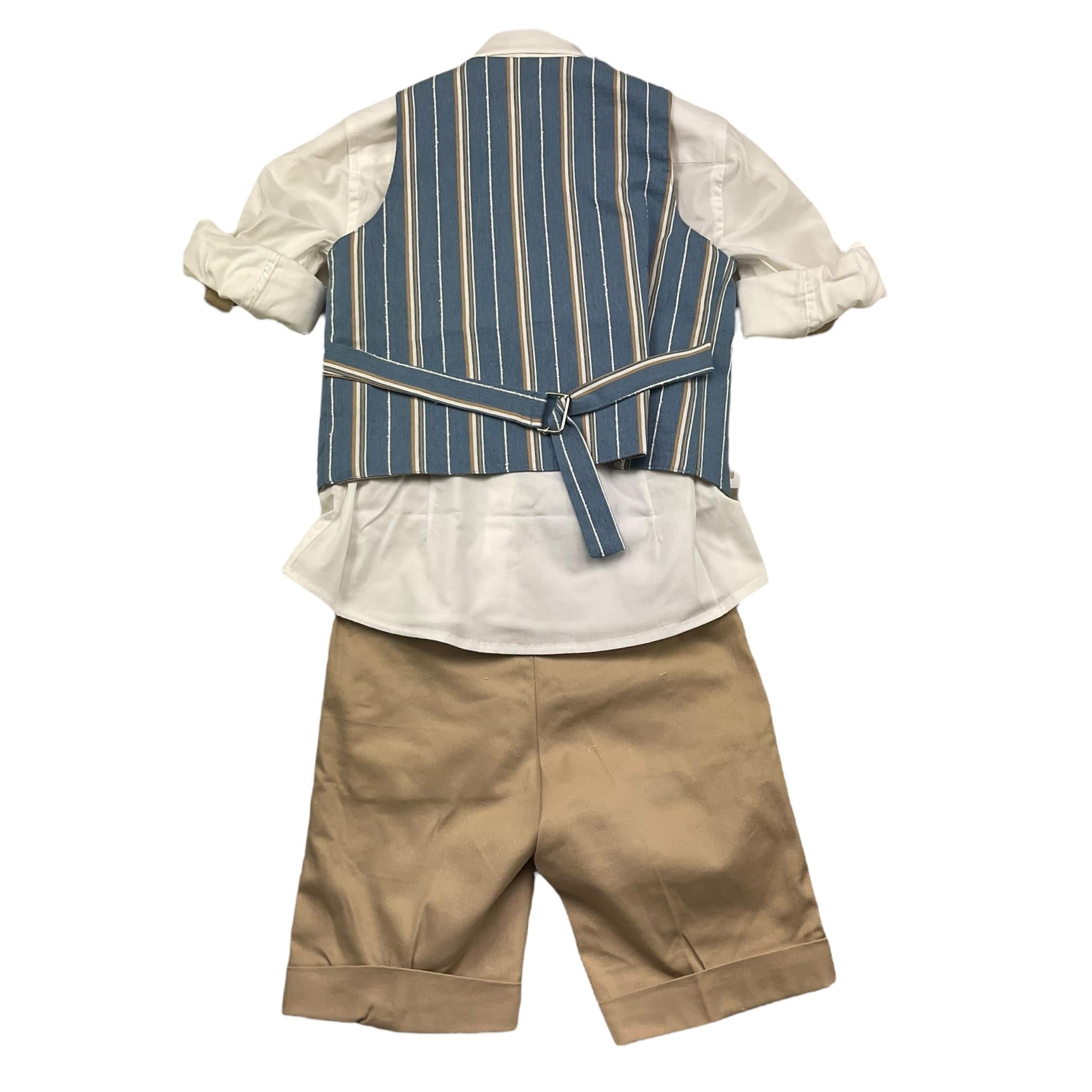 Mai'S Kids Completo 4 Pezzi Camicia-Gilet-Pantalone-Papillon per Bambino RAYAN AZZURRO MAI'S KIDS 
