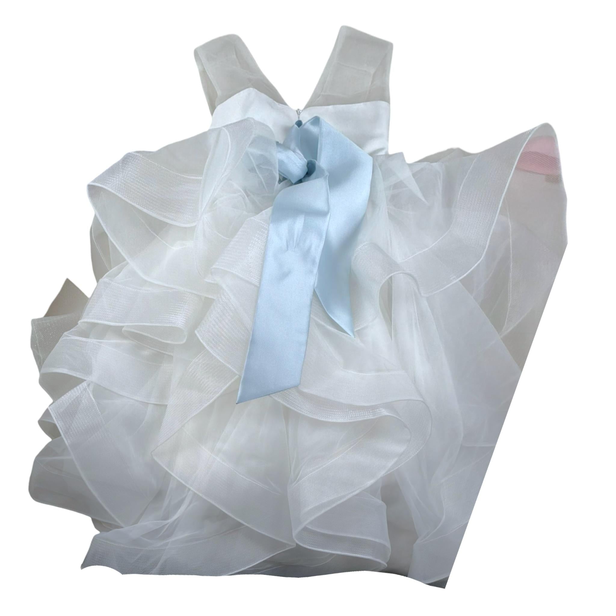 Bella Brilli Abito Cerimonia Tinta Unita con Tulle per Bambina 222 BIANCO BELLA BRILLI 