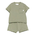 Teddy E Minou Completo 2 Pezzi T-Shirt-Bermuda Tinta Unita per Neonato E25CP074M1031 VERDE TEDDY E MINOU 