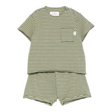 Teddy E Minou Completo 2 Pezzi T-Shirt-Bermuda Tinta Unita per Neonato E25CP074M1031 VERDE TEDDY E MINOU 