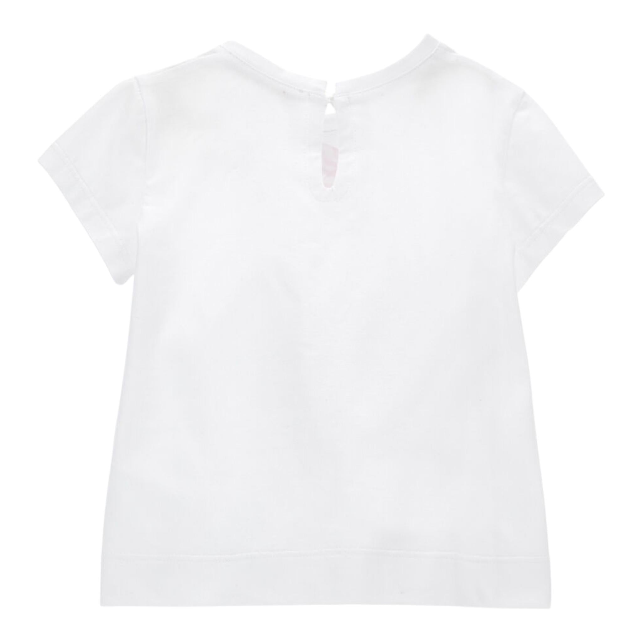 Monnalisa T-Shirt Girocollo Tinta Unita Stampa  per Neonata 39E601X BIANCO MONNALISA 