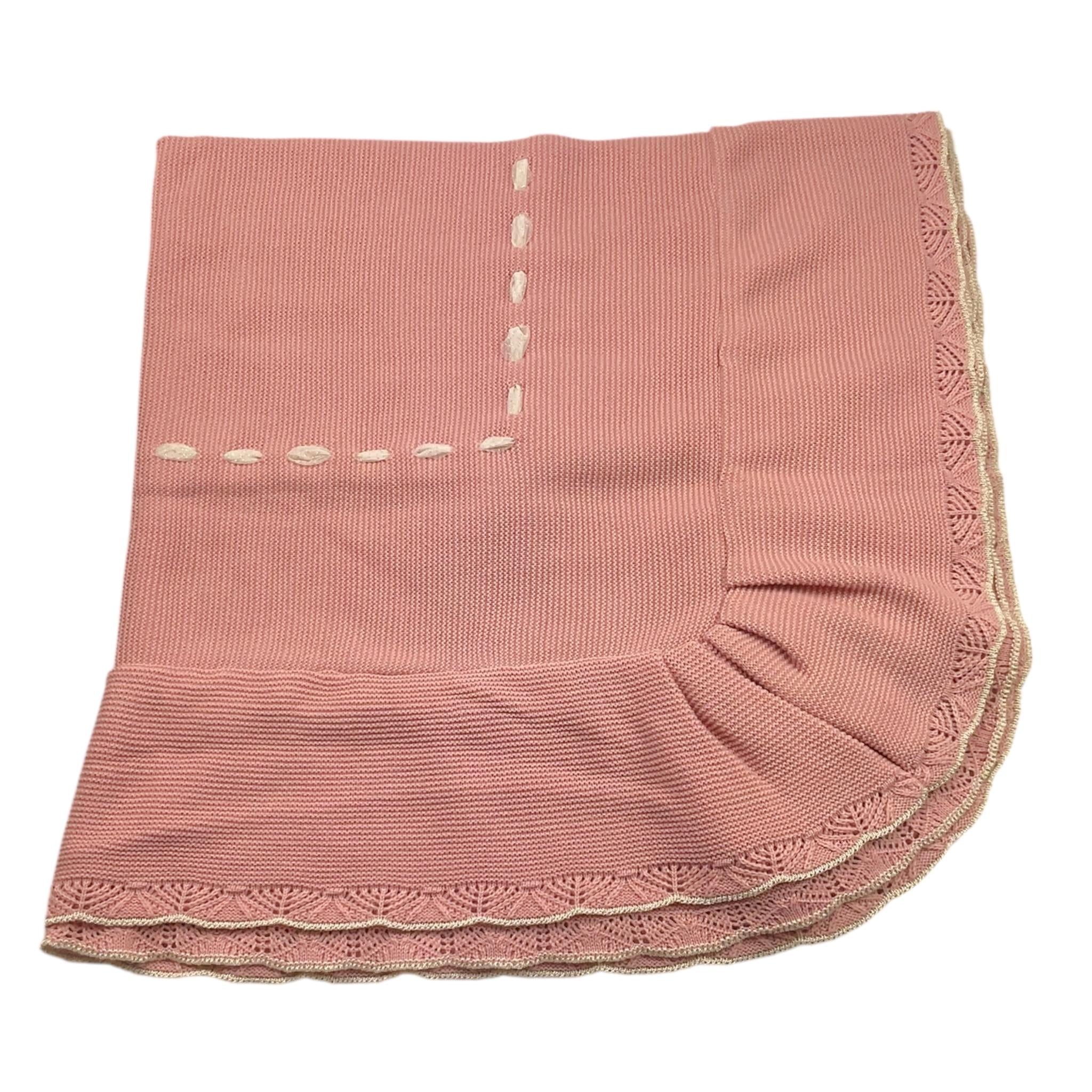 MAC ILUSIO'N coperta tinta unita con fiocco Rosa per Neonata TO84 ROSA MAC ILUSIO'N 