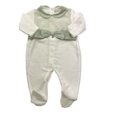 NINNAOH tutina bicolore con fantasia e fiocco Bianco/verde per Neonata I2374T BIANCO/VERDE NINNAOH 