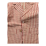 Zhoe &amp; Tobiah Solid Color Jacket With Bordeaux Stripe Pattern For Baby