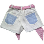 Saint Barth Short Tinta Unita con Cinturino per Bambina KIKOJR BIANCO SAINT BARTH 