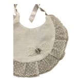 GRANLEI bavetta tinta unita con ricami Bianco per Neonata 224150 BIANCO GRANLEI 
