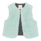 DOU DOU gilet tinta unita con applicazioni Verde acqua per Bambina DV2A42 VERDE ACQUA DOU DOU 