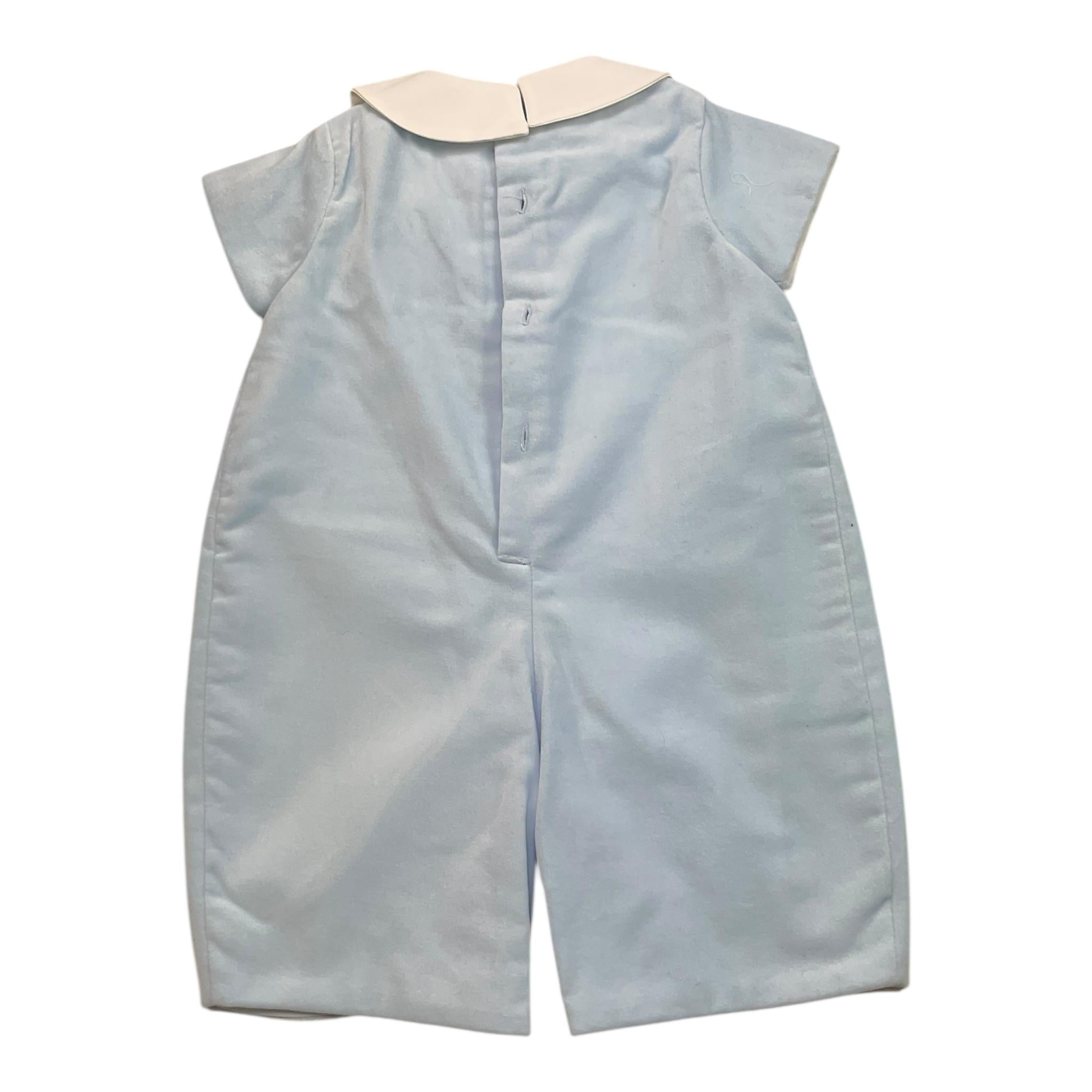 LA STUPENDERIA pagliaccetto tinta unita con colletto Azzurro per Neonato CBPG41V02 AZZURRO LA STUPENDERIA 