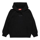 Diesel Felpa tinta unita con Cappuccio Nero per Bambina J02014 NERO DIESEL 