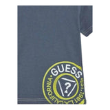 Guess T-Shirt Girocollo Tinta Unita con Stampa per Bambino N5RI15K8HM4XJ BLU GUESS 