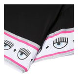 Chiara Ferragni Solid Color Crewneck T-Shirt With Print Black For Girls