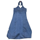 Liu Jo Solid Color Blue Denim Sleeveless Dress For Girls