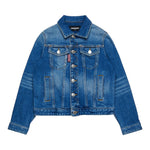 Dsquared2 Giubbino In Denim Tinta Unita per Bambino DQ2254 BLU DSQUARED2 