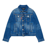 Dsquared2 Giubbino In Denim Tinta Unita per Bambino DQ2254 BLU DSQUARED2 