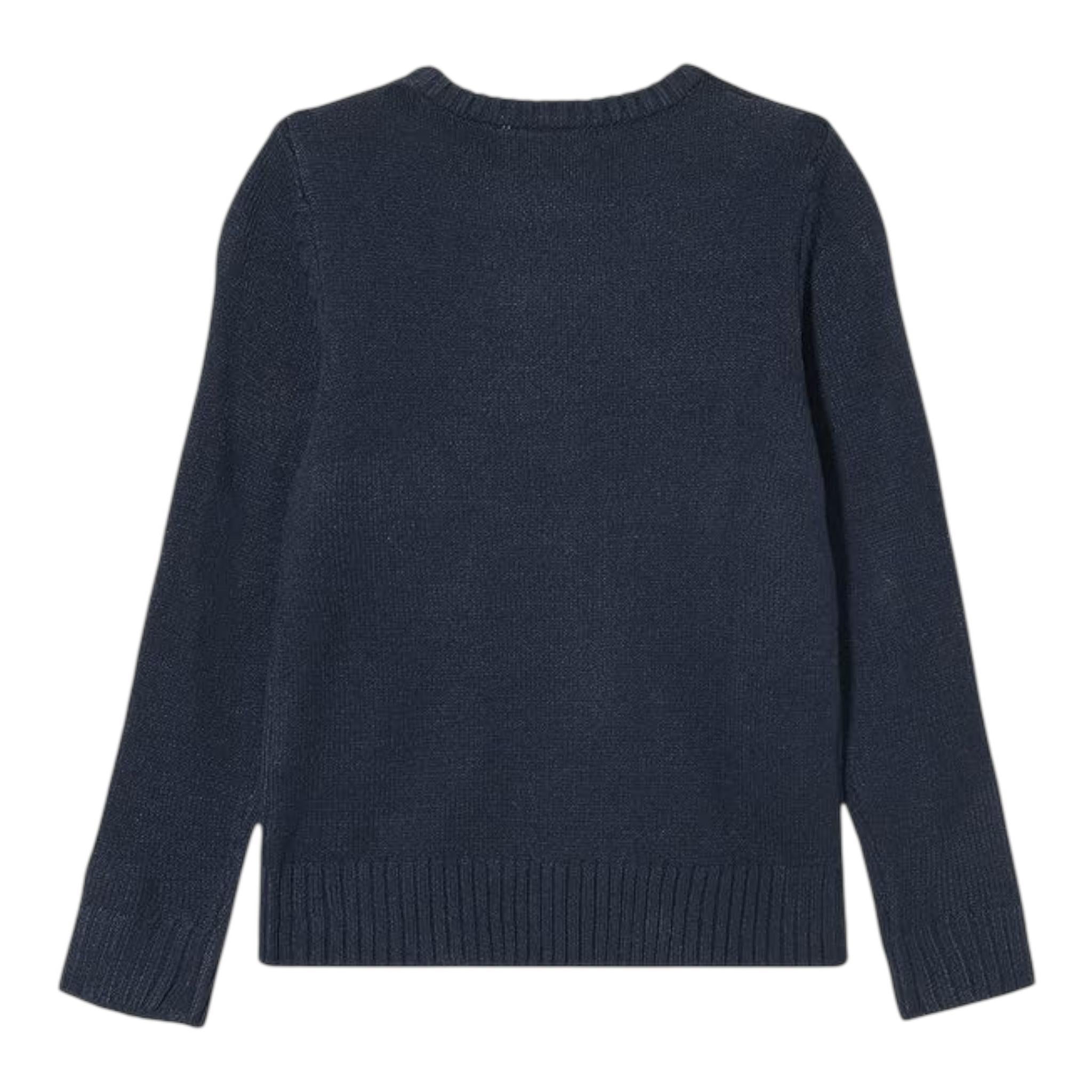 NAME IT maglia girocollo tinta unita con ricami Blu per Bambino 13211004 BLU NAME IT 