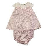 Emc Solid Color Half Sleeve Dress with Pink Culotte for Baby Girl