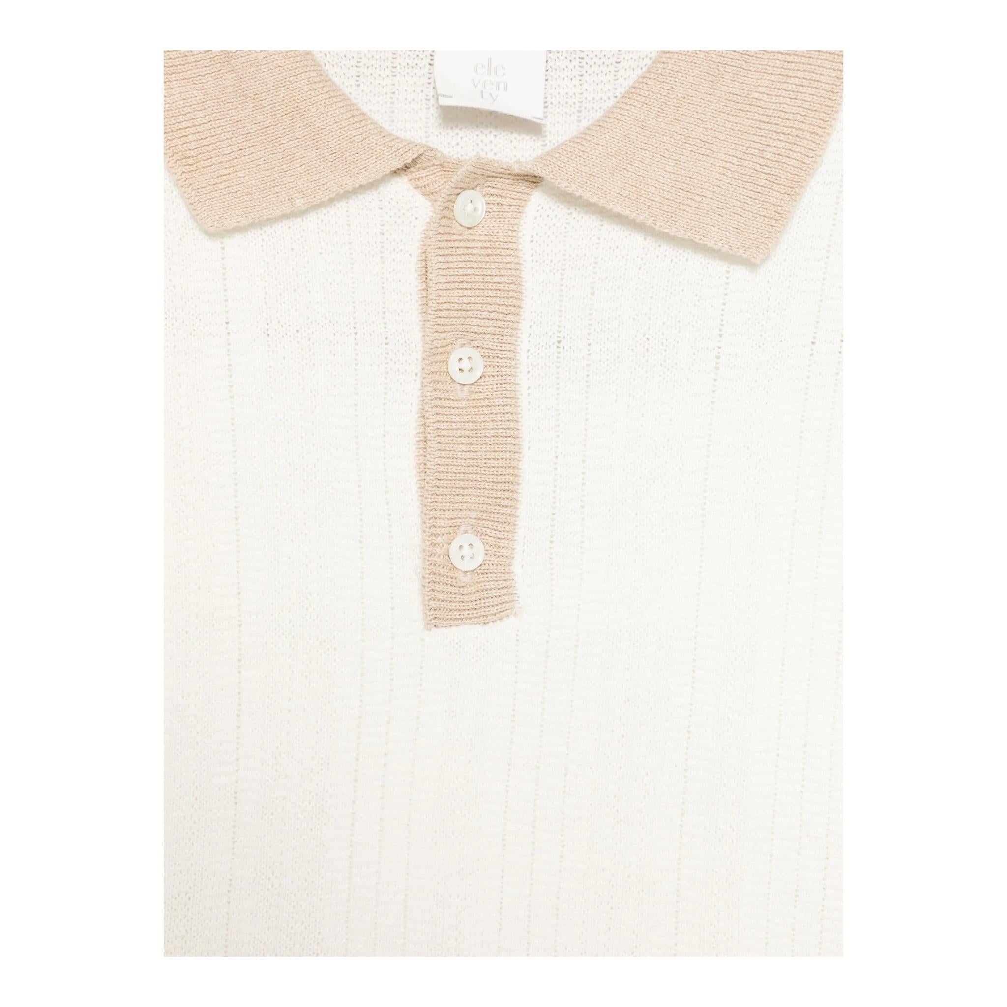 Eleventy Polo Mezza Manica Tinta Unita per Bambino EW9P01 PANNA ELEVENTY 