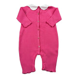 Le Coconne Tutina Tinta Unita con Ricami E Colletto per Neonata LCN2438 FUXIA LE COCONNE 