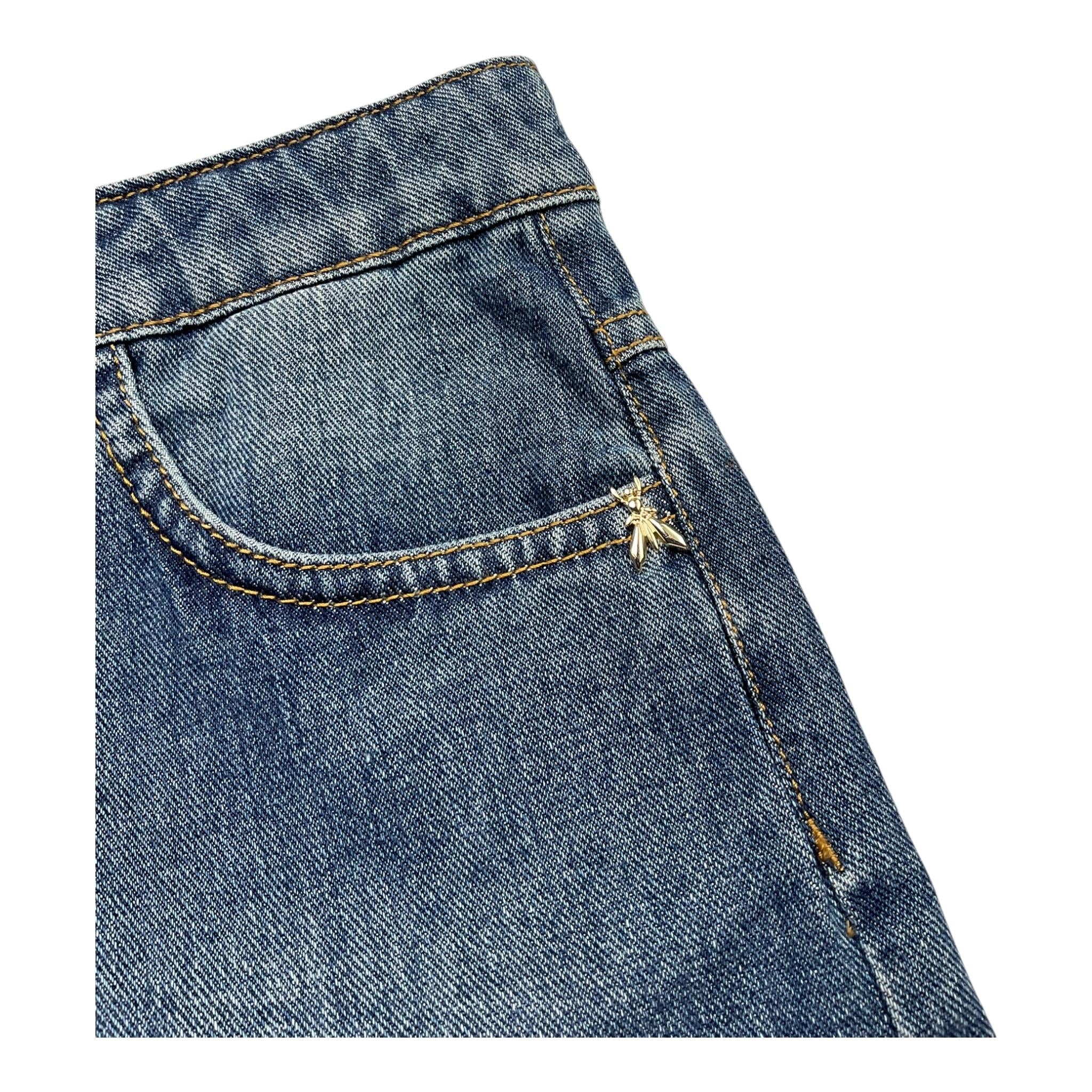 Patrizia Pepe Gonna In Denim Tinta Unita con Girovita Regolabile per Bambina 7G0135 BLU PATRIZIA PEPE 