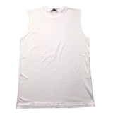 Brian Rush Solid Color Crew Neck White Baby Tank Top