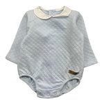 CALAMARO pagliaccetto tinta unita con colletto in contrasto Azzurro per Neonato 32446 AZZURRO CALAMARO 