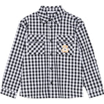 Moschino Camicia Manica Lunga Fantasia Qaudri per Bambino HUC01J BIANCO/NERO MOSCHINO 