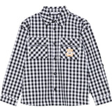 Moschino Camicia Manica Lunga Fantasia Qaudri per Bambino HUC01J BIANCO/NERO MOSCHINO 