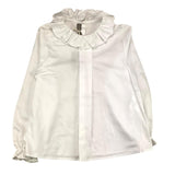 Little Bear Solid Color Long Sleeve Shirt With White Collar For Girls