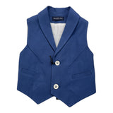 Emanuel Pris Solid Color Vest With Blue Buttons For Boys