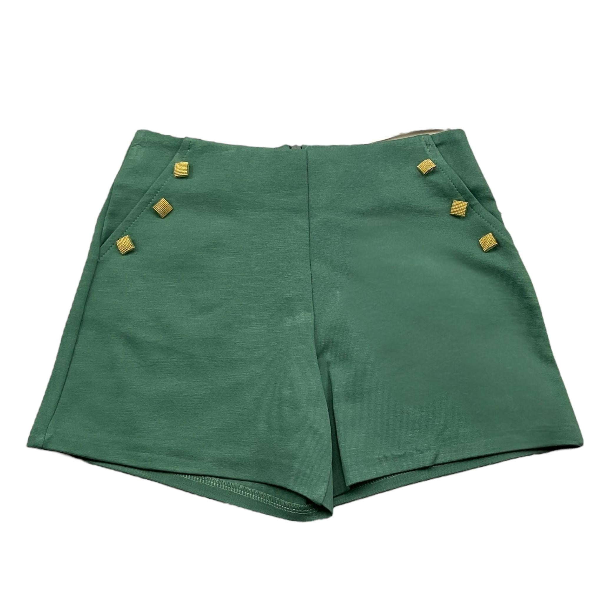 FUN & FUN short tinta unita cn bottoni in contrasto Verde per Bambina FCBSO00128 VERDE FUN & FUN 