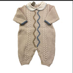 MARLU' tutina tinta unita in maglia con colletto Beige per Neonato IG6310 BEIGE MARLU' 