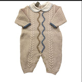 MARLU' tutina tinta unita in maglia con colletto Beige per Neonato IG6310 BEIGE MARLU' 