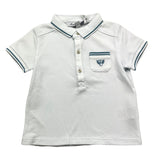 Tartine Et Chocolat Polo Shirt Half Sleeve Solid Color With Contrasting Trim White For Newborns