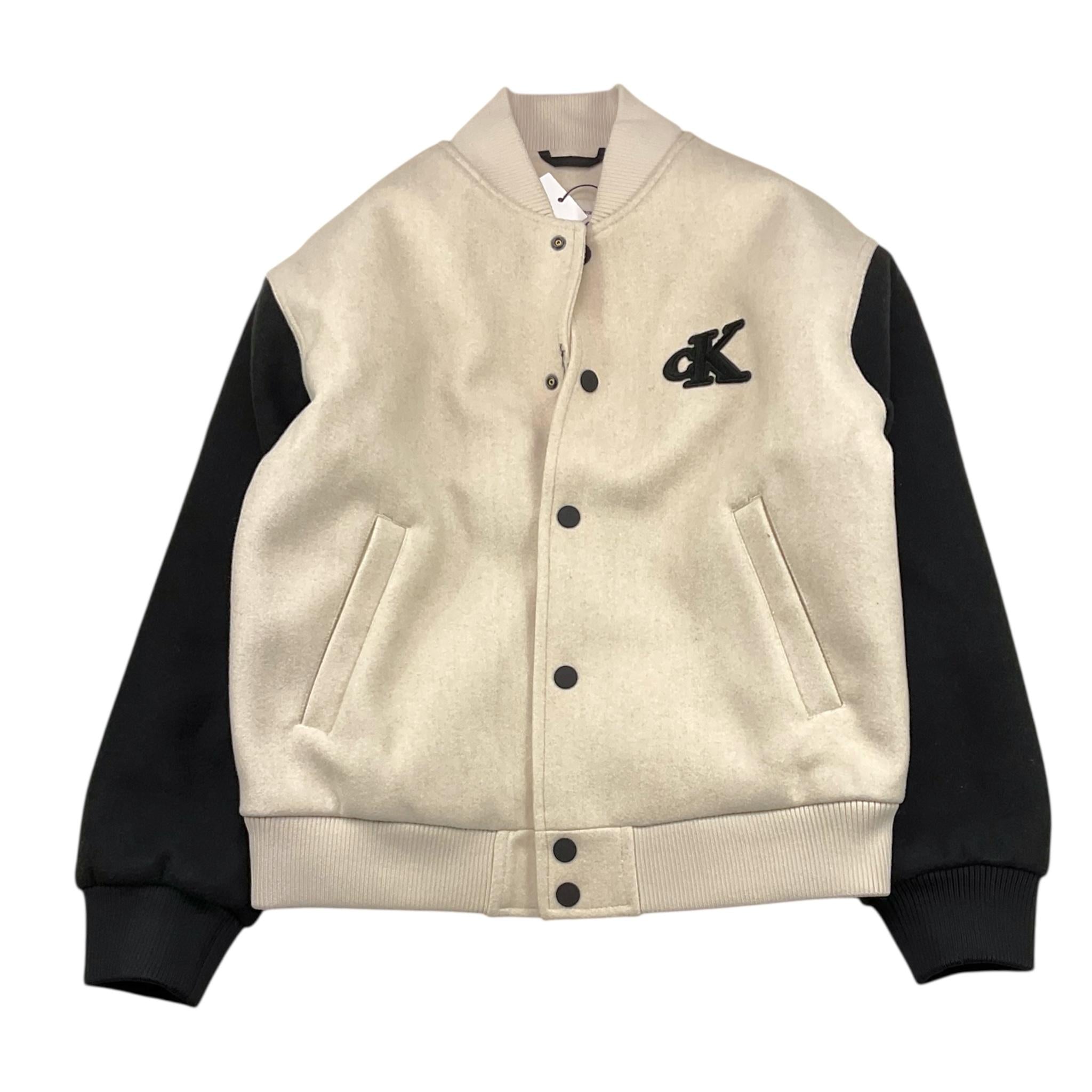 CALVIN KLEIN giubbino modello college bicolore con bottoni Beige/nero per Bambino IBO2294T BEIGE/NERO CALVIN KLEIN 