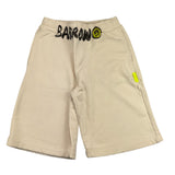 Barrow Kids Solid Color Tracksuit Bermuda Shorts With Beige Print For Boys
