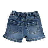 Moschino Short Tinta Unita In Denim per Neonata MUQ01P BLU MOSCHINO 