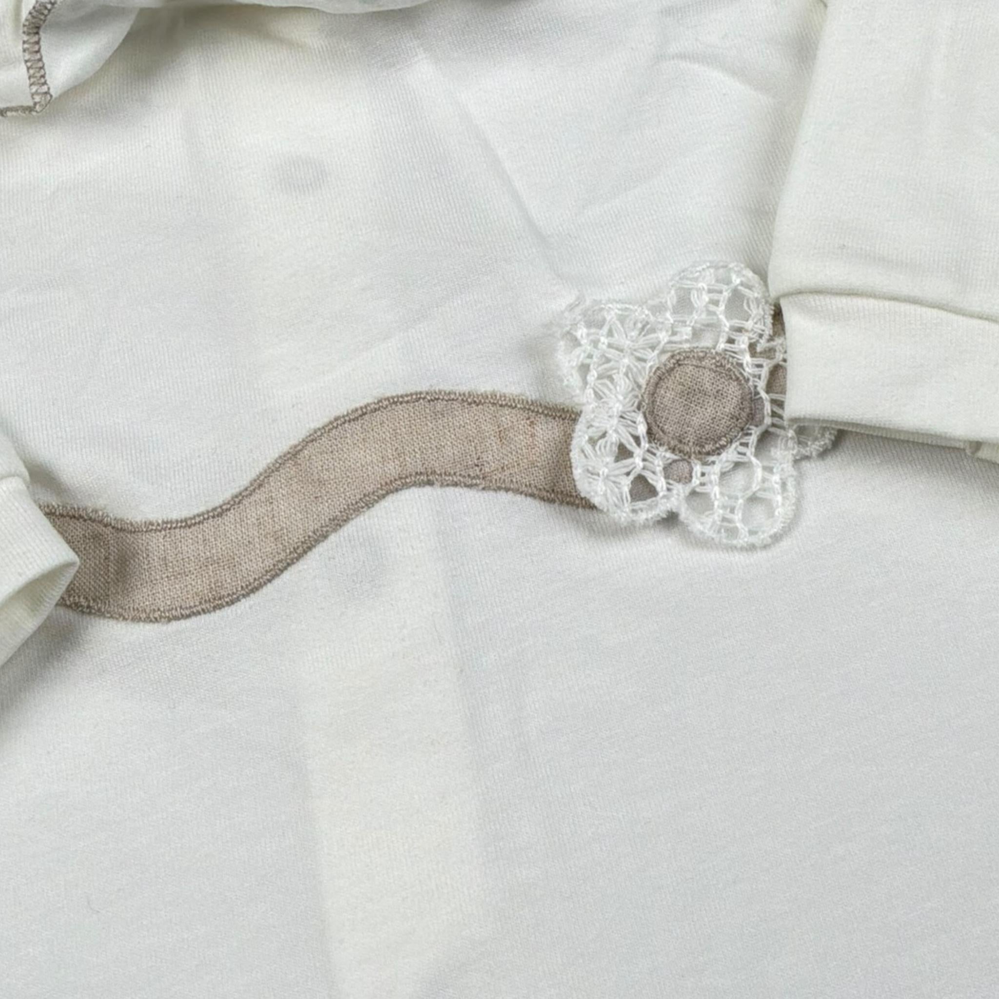Lalalu' Tutina Tinta Unita con Stampa per Neonata TJL011P BIANCO LALALU' 