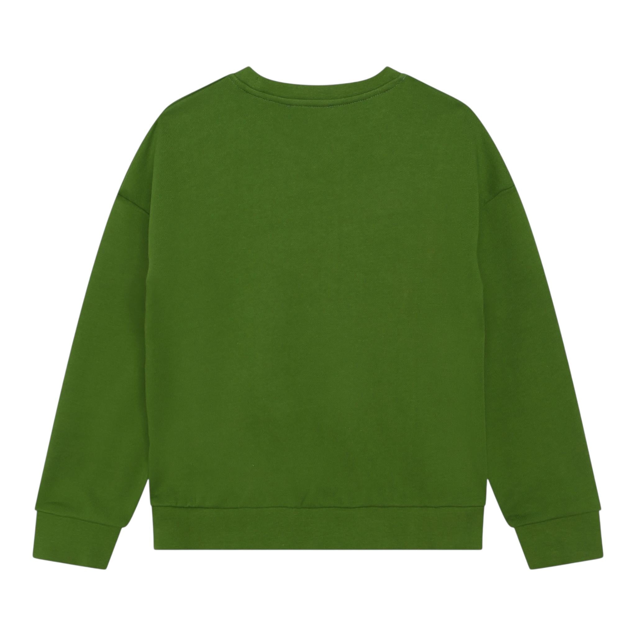 MICHAEL KORS felpa chiusa girocollo tinta unita cn logo Verde per Bambina R15212 VERDE MICHAEL KORS 