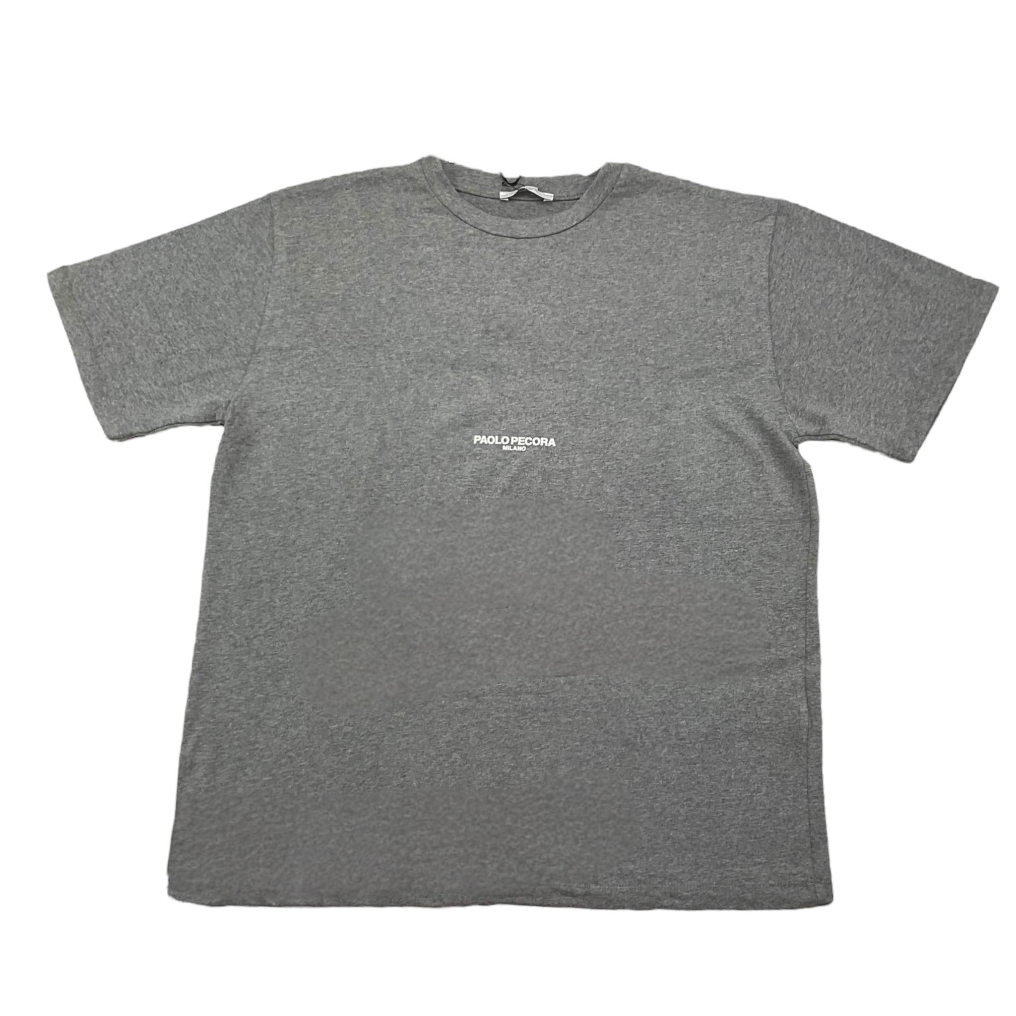 PAOLO PECORA t-shirt girocollo tinta unita con stampa Grigio per Bambino PP3736 GRIGIO PAOLO PECORA 