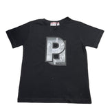 Cesare Paciotti Solid Color Crew Neck T-Shirt With Black Print For Boys