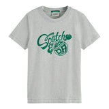Scotch & Shrunk T-Shirt Tinta Unita Girocollo con Stampa per Bambino 180474 GRIGIO SCOTCH & SHRUNK 