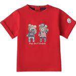 Minibanda T-Shirt Girocollo Tinta Unita con Stampa per Neonato 3B613 ROSSO MINIBANDA 