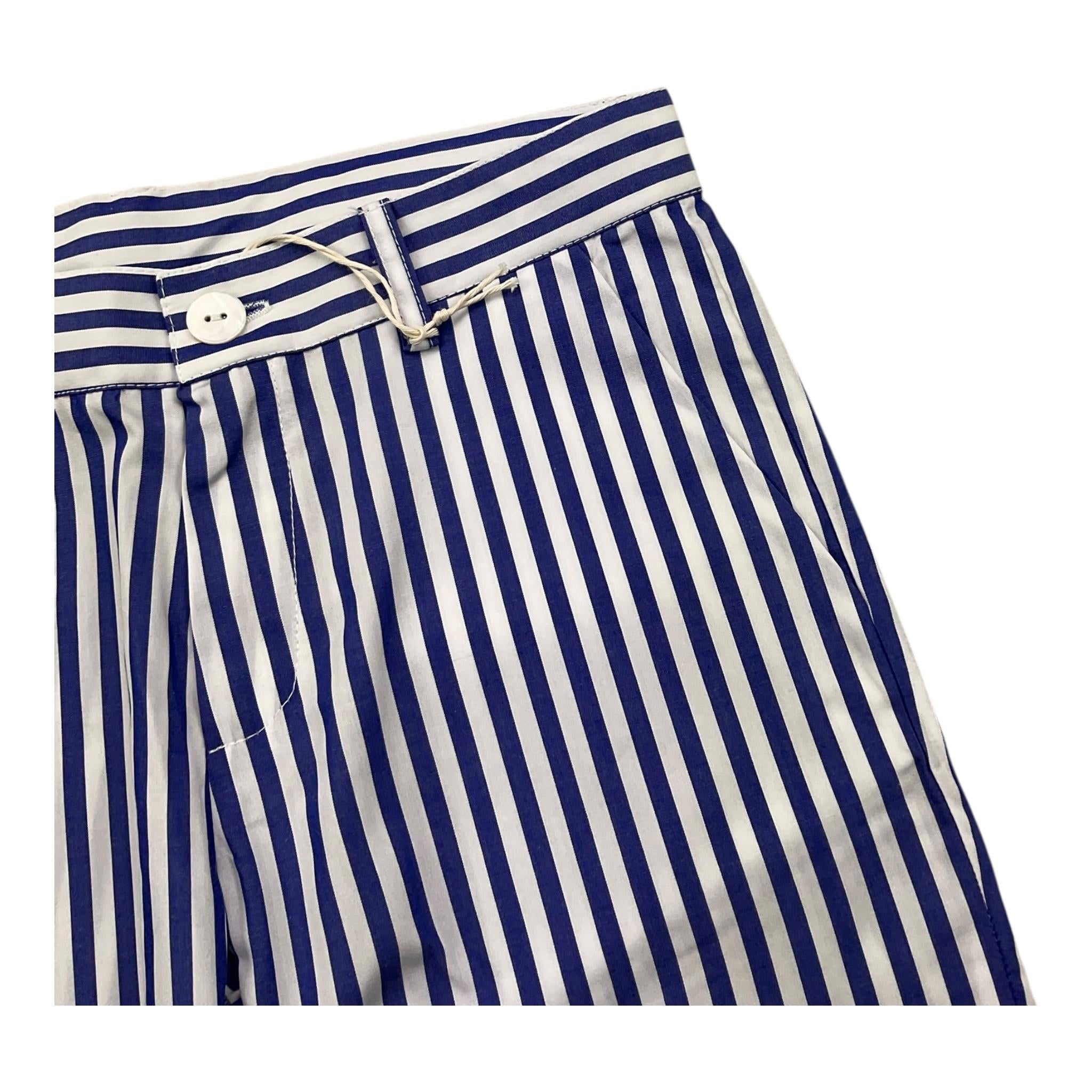 Little Bear Bermuda Tinta Unita con Fantasia A Righe per Bambino 82100 BIANCO LITTLE BEAR 