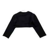 Philosophy Sweatshirt Model Crop Solid Color Crew Neck with Print Black for Girls