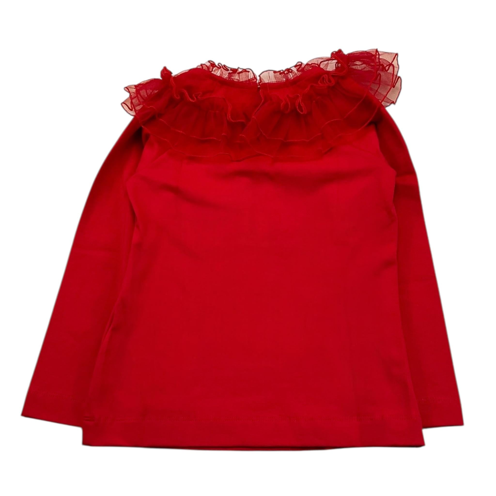 MONNALISA shirt tinta unita con colletto velato Rosso per Bambina 17B603J ROSSO MONNALISA 