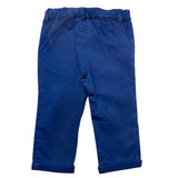 Carre'Ment Beau Plain Trousers With Adjustable Waistband Blue For Newborns