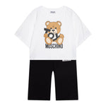 Moschino Completo 2 Pezzi T-Shirt-Leggins Bicolore per Bambina HDG01H BIANCO/NERO MOSCHINO 